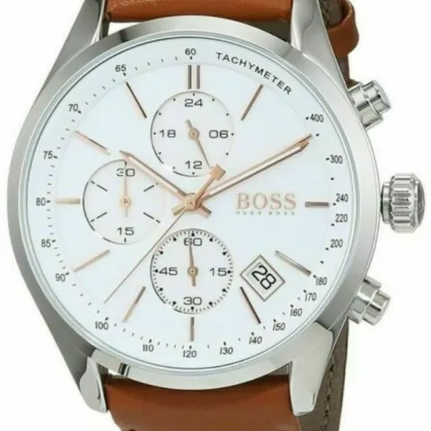 Hugo Boss 1513475 Men's Grand Prix Brown Leather Strap Chronograph Watch