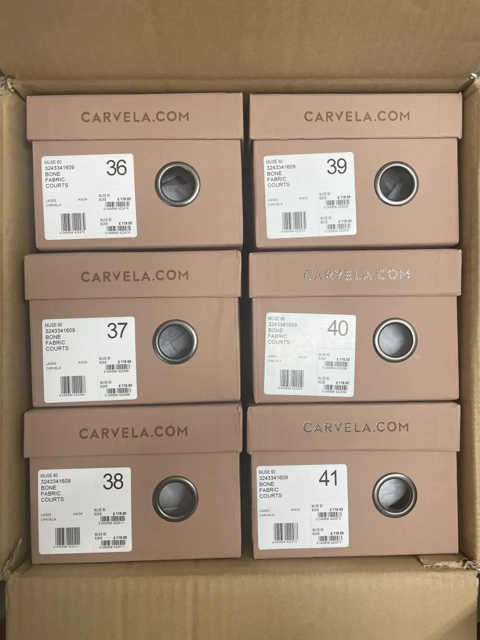 6 x Carvena Shoes Mixed Sizes RRP £719.94