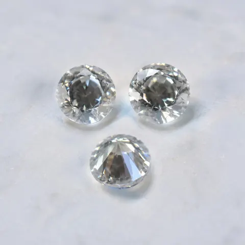 3 Loose Round Moissanite Gemstones – 5mm – 1.32ct Total