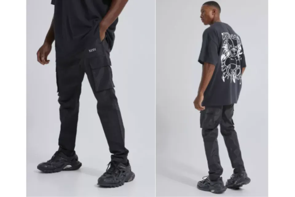 Boohoo Skinny Fit Shell Cargo Trousers