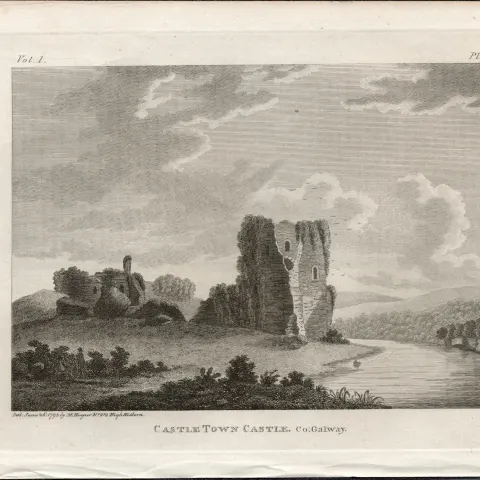 Castletown Castle Galway Rare 1791 Francis Grose Antique Print