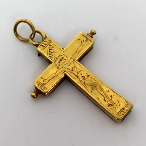 Antique High Carat Gold Crucifix Pendant