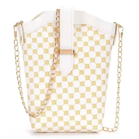 New Fashion Plaid Polka Dot Print Single Shoulder Bag Casual Oblique Chain Crossbody Mini Small