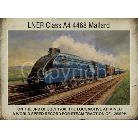 The Mallard Steam Train Nostalgic Large Metal Wall Art