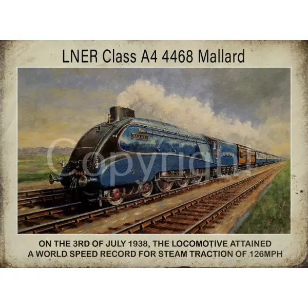 The Mallard Steam Train Nostalgic Large Metal Wall Art