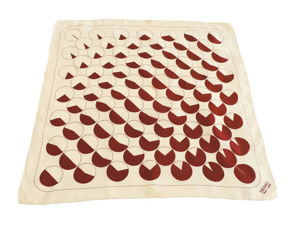 Vintage Silk Scarf Seiko 100th Anniversary Commemoration 1882 - 1981