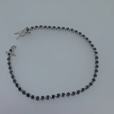 Silver black cz set bracelet