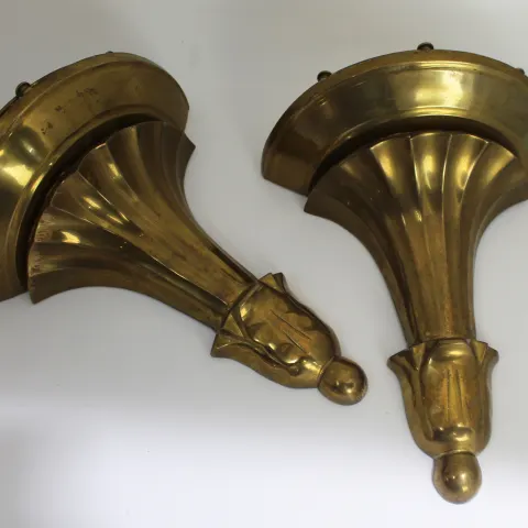 Pair of Vintage Brass Wall Brackets