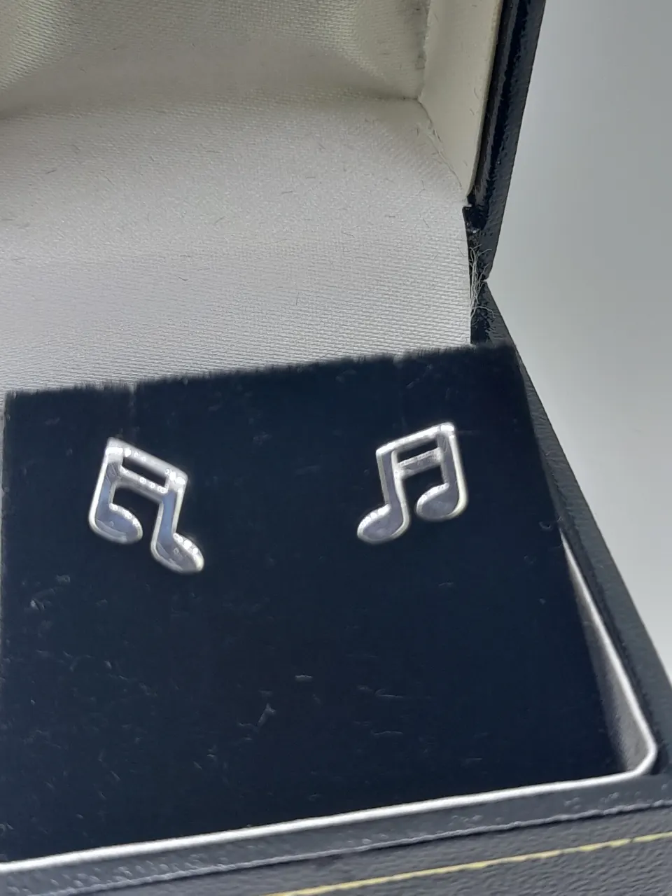 Silver Music Note Stud Earrings