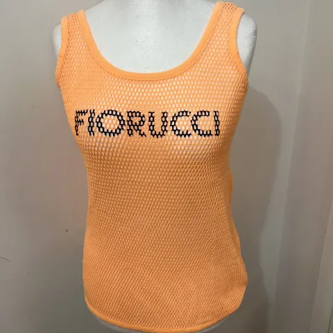 Women’s Designer Fiorucci Orange Vest Tee 8/10 Small RRP £59
