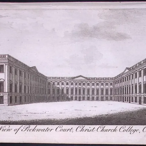 Christ Church College Oxford Rare Georgian Copper Antique Engraving 1776-3