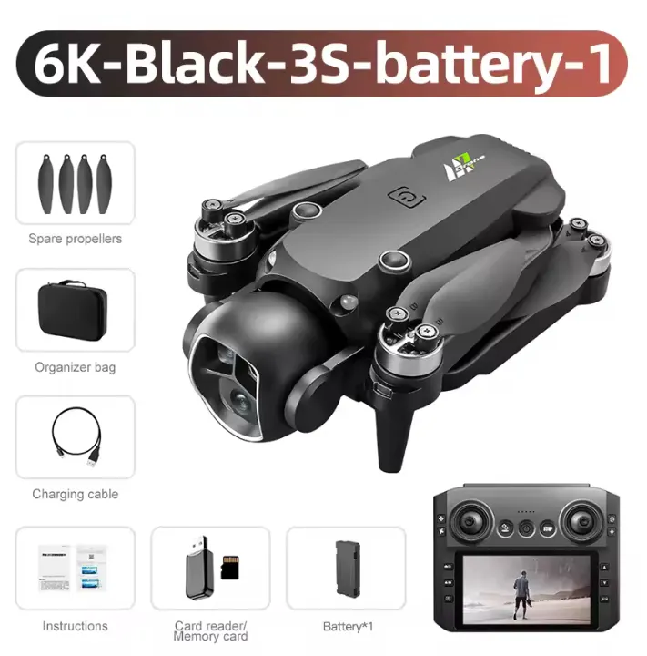 4.3-Inch Screen Brushless Drone with 4K/6K/8K Dual Camera – Optical Flow Positioning