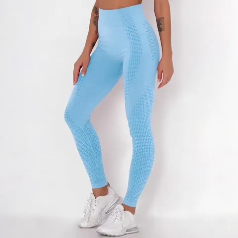 Women Yoga Pants Solid Breathable Spotted Yoga Size Large