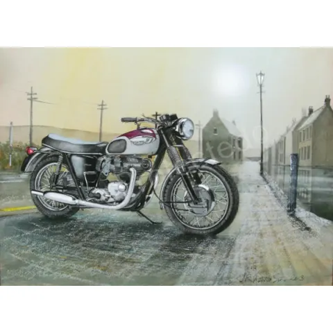 Triumph 1960s Bonneville T120r Extra Large Metal Wall Art