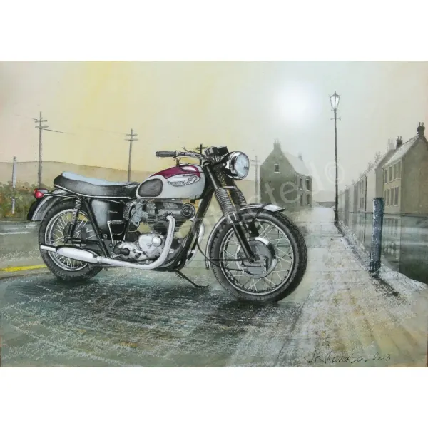 Triumph 1960s Bonneville T120r Extra Large Metal Wall Art