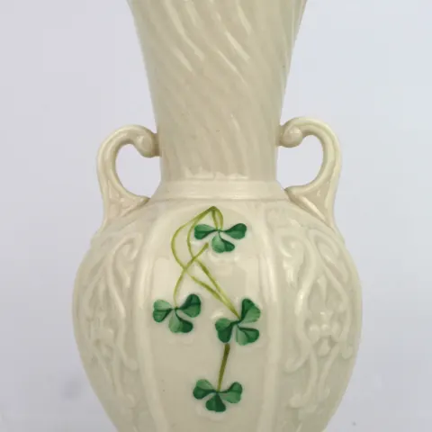 Irish Belleek Two Handled Vase c.1970