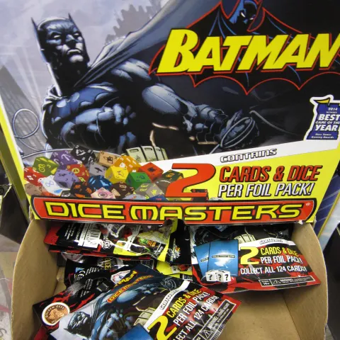 100pcs assorted  licensed Mystery blind bags all DC , Batman , Superman , snaps and games dice colle