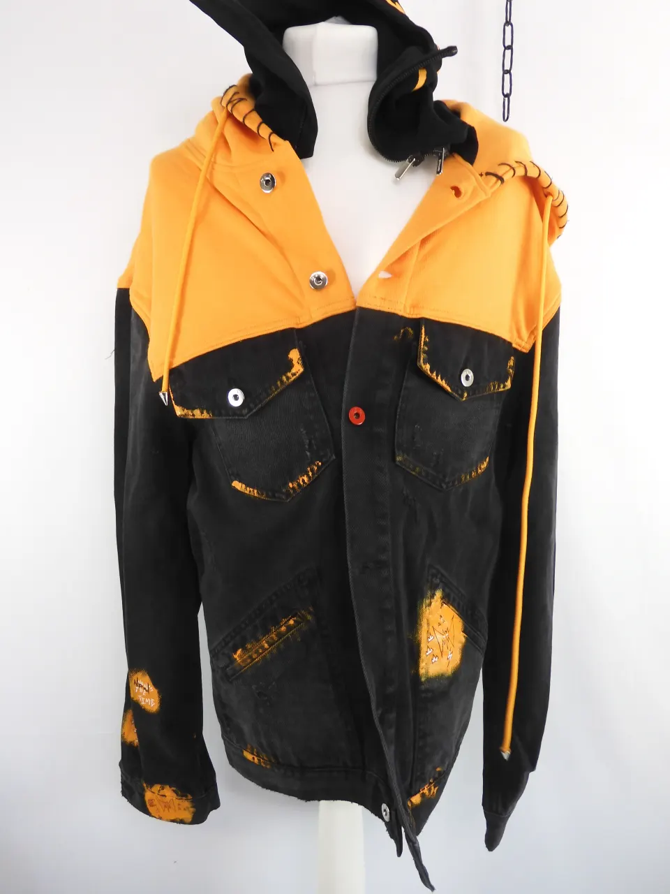 MJB Marc Jaques Burton Magna Pax Hand Painted Denim Hoodie, Size 48 (M). Online Price £650