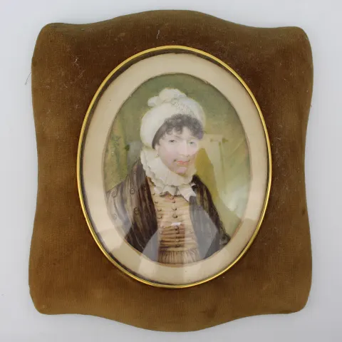 Fine Antique Miniature in Velvet Frame