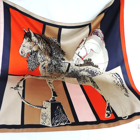 Moneté Paris 100% Silk Print Scarf 63x63 cm 'New'