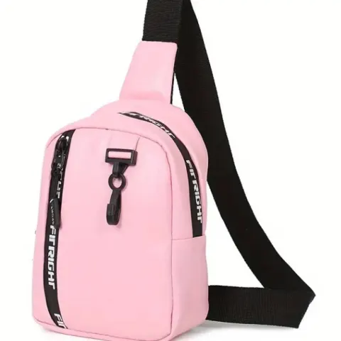 Women's Chest Bag Simple Splicing Color Shoulder Bag With Adjustable Strap