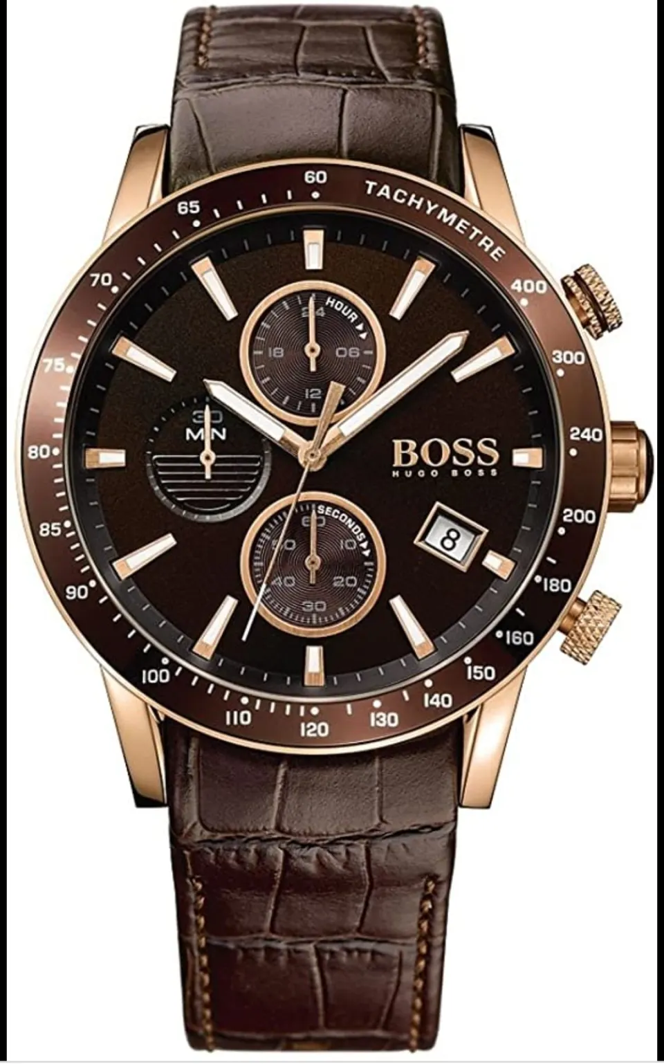 Hugo Boss 1513392 Men's Rafale Brown Leather Strap Chronograph Watch
