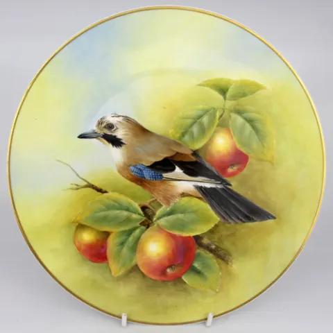 Hand Painted Cabinet Plate by J Smith Worcester