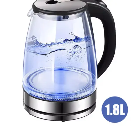 1.8L Electric Glass Kettle With LED Light – Fast Boil, Auto Shut-Off, Anti-Dry Protection