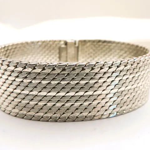 Vintage Argente Italy Chunky Sterling Silver Flat Link Bracelet 80 grams