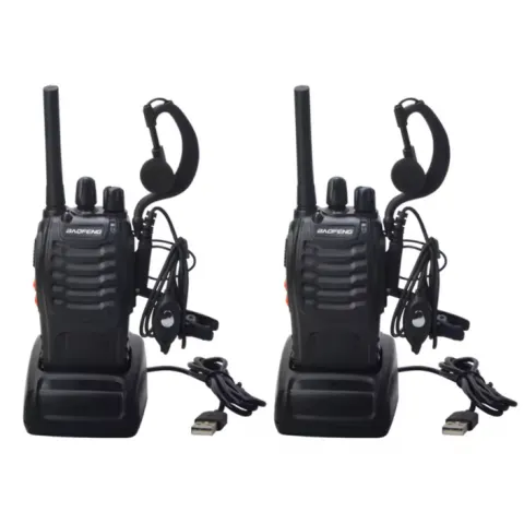 BF-88E PMR Walkie Talkies – License-Free, Reliable, Ready To Use With Earpieces Headset