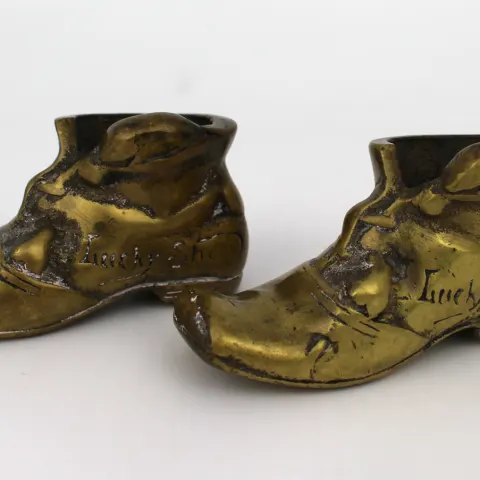 Pair of Vintage Brass Lucky Shoes