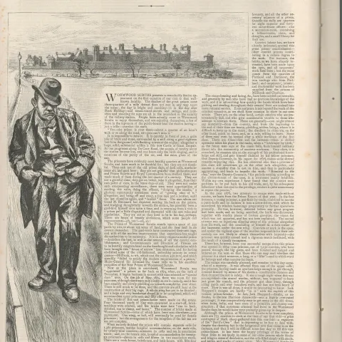 Victorian Antique 1899   View of Wormwood Scrubs Prison 1