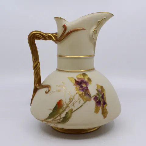 Late 19th c. Royal Worcester Gilded Blush Jug 1891 Model 1378