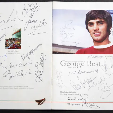 George Best multi signed order of service.