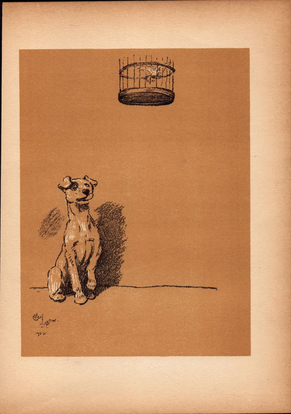 Cecil Aldin Antique Lovable Scamp Of a Terrier illustration A Dog Day -10.