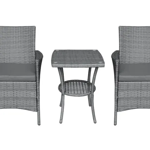 2-Seater Chiswick Rattan Bistro Set - Grey  