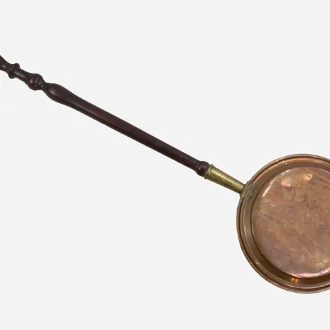 Victorian Copper & Brass Warming Pan with Ebonized Handle