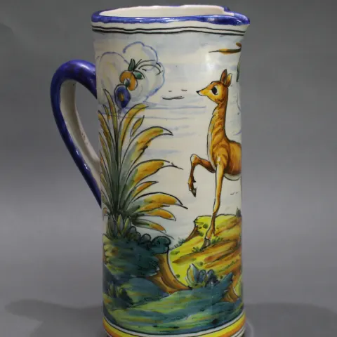 Hand Painted 20th c. Glazed Earthenware Talavera Jug