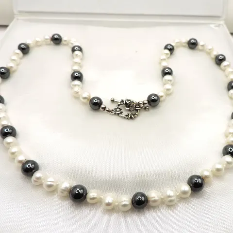 Baroque Cultured Pearl Necklace Silver Clasp New With Gift Box