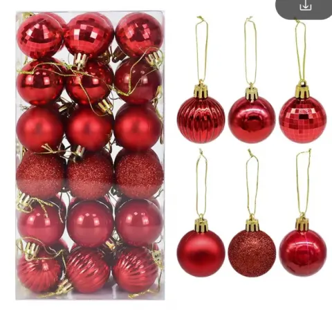 1Box Christmas Balls Christmas Tree Ornaments Ball Xmas Hanging Tree Pendants