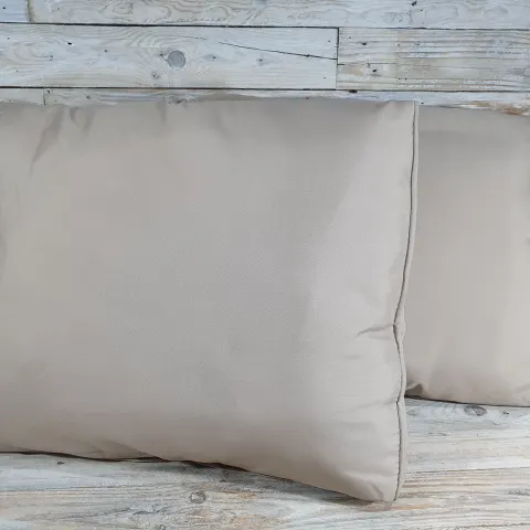2 x Rattan Cushions. Beige colour. Size 56x43x15cm. Not in bag. Rrp £32