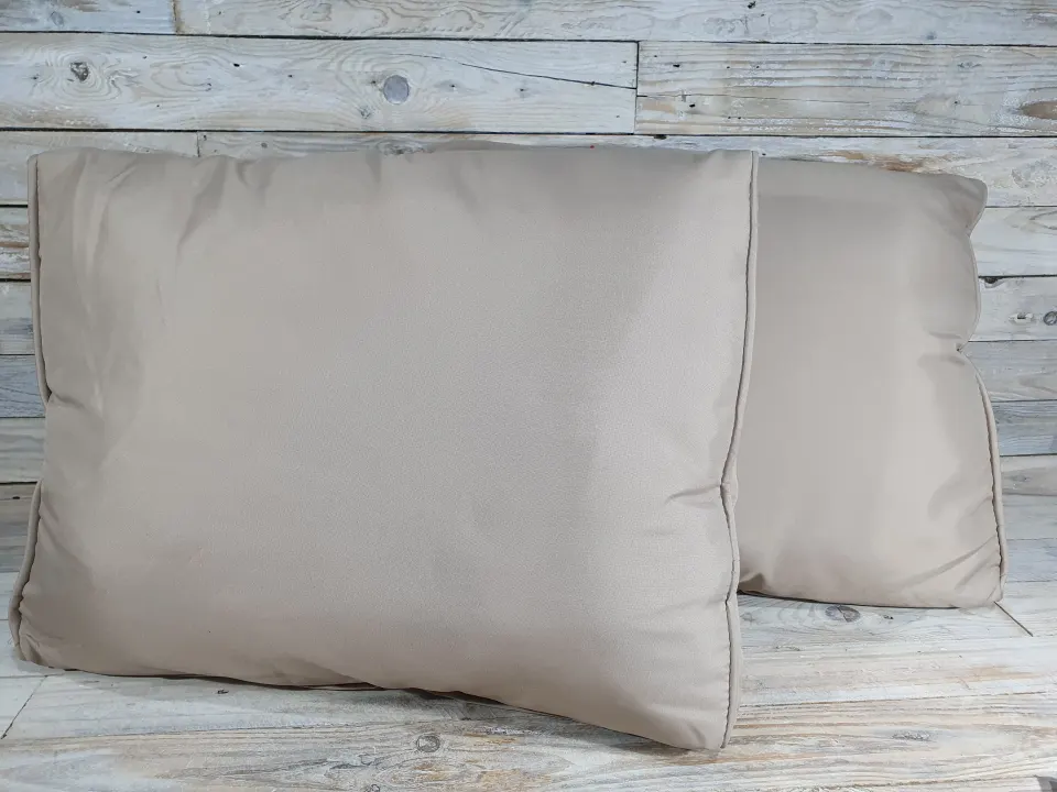 2 x Rattan Cushions. Beige colour. Size 56x43x15cm. Not in bag. Rrp £32