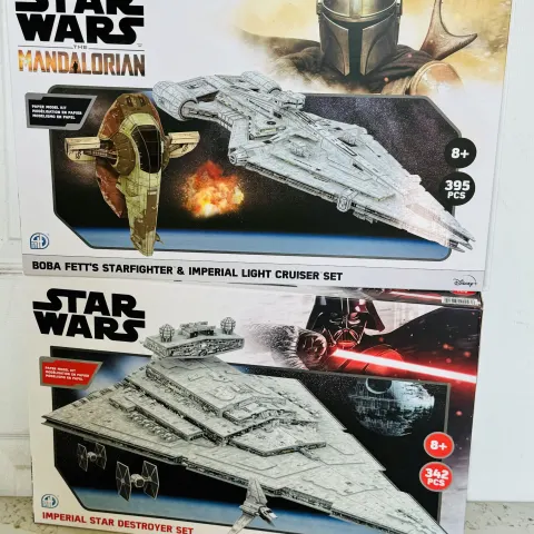 2 x Star Wars Puzzles, Mandalorian Twin Pack & Imperial Star Destroyer Set New Sealed Boxes