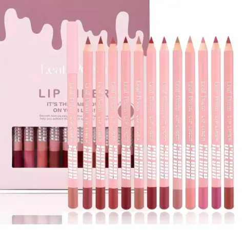 12-Colour Matte Lipliner Pencil Set – Waterproof, Long-Lasting Lip Liner & Contour Tint"