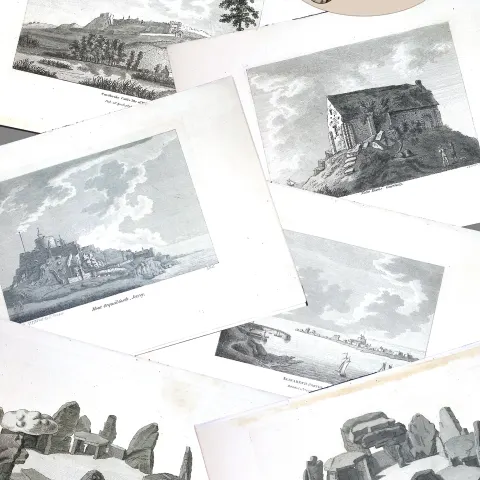 Job Lot Jersey, Isle of Wight, Guernsey  Grose Antique 230+ Years Old Copper Engravings.