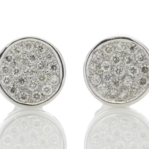 9ct White Gold Diamond Cluster Earring 0.21