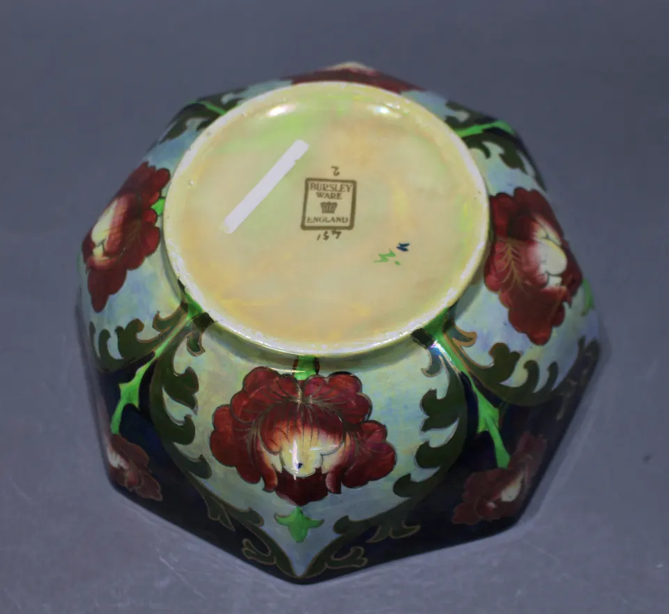Bursley Ware Octagonal Lustre Bowl