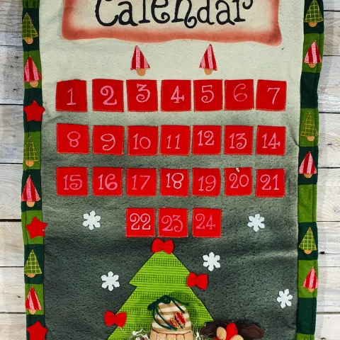 Giant 3D fabric advent calendar, individual pockets. 70cm x 50cm