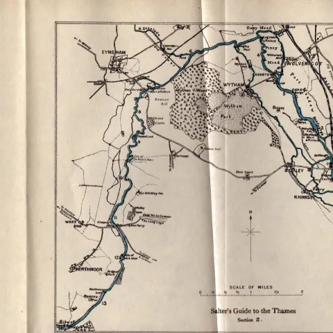 Salters Guide To The Thames No 2 Antique Coloured George V Map.