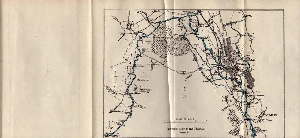 Salters Guide To The Thames No 2 Antique Coloured George V Map.